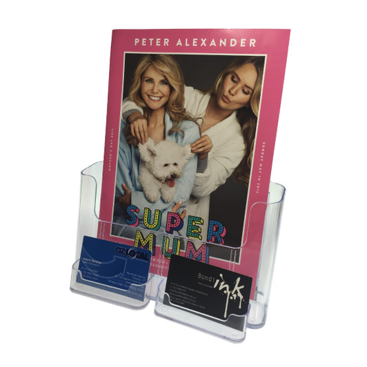 A4 Brochure Holder with business card holder