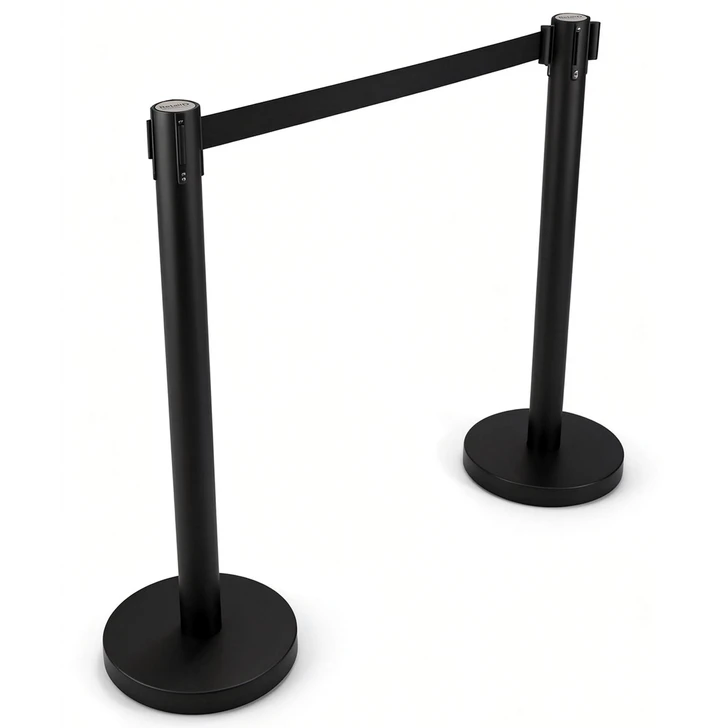 Retractable Posts- Black Post Black Belt