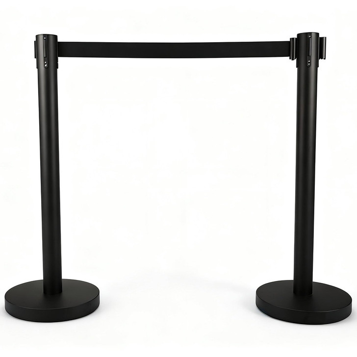 Retractable Posts- Black Post Black Belt