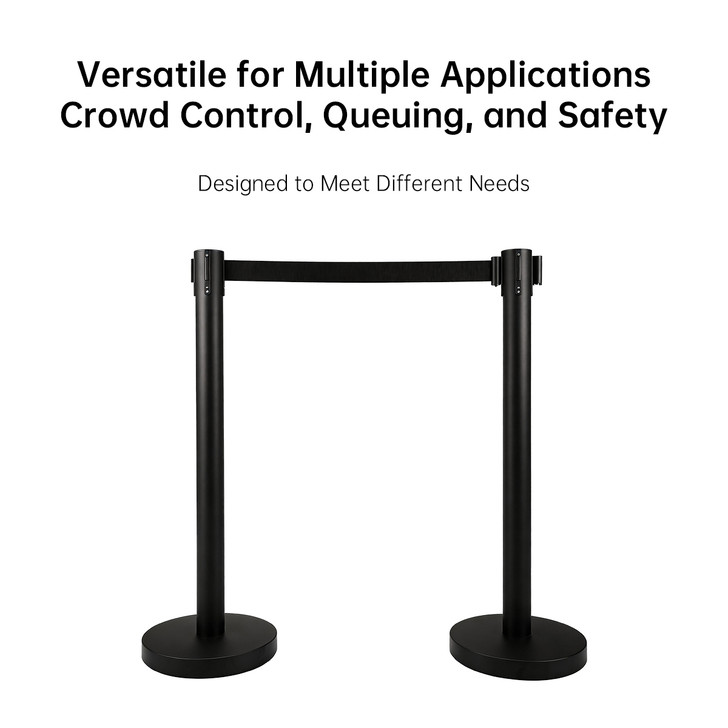 Retractable Posts- Black Post Black Belt