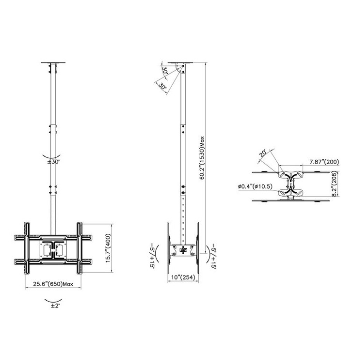 TV Ceiling Mount Dual Side