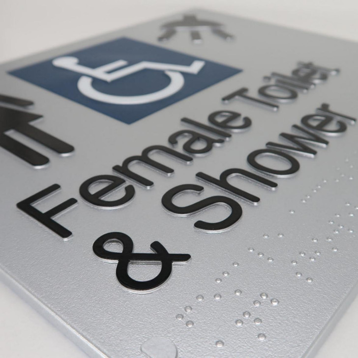 Female Accessible Toilet & Shower Braille Sign