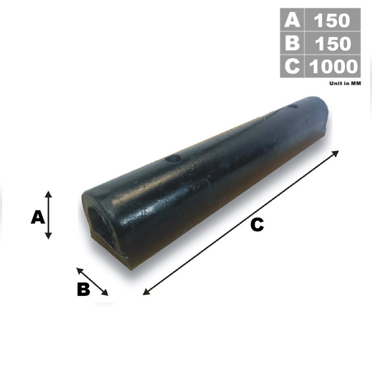 Rubber Dock Bumper D Type 1000mm