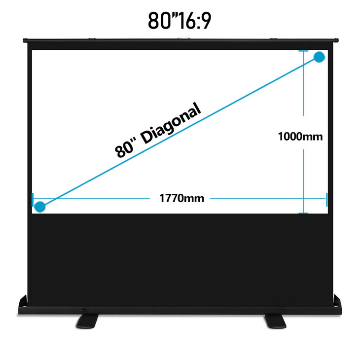 ErgoDC Retractable Projector Screen 80" 16:9
