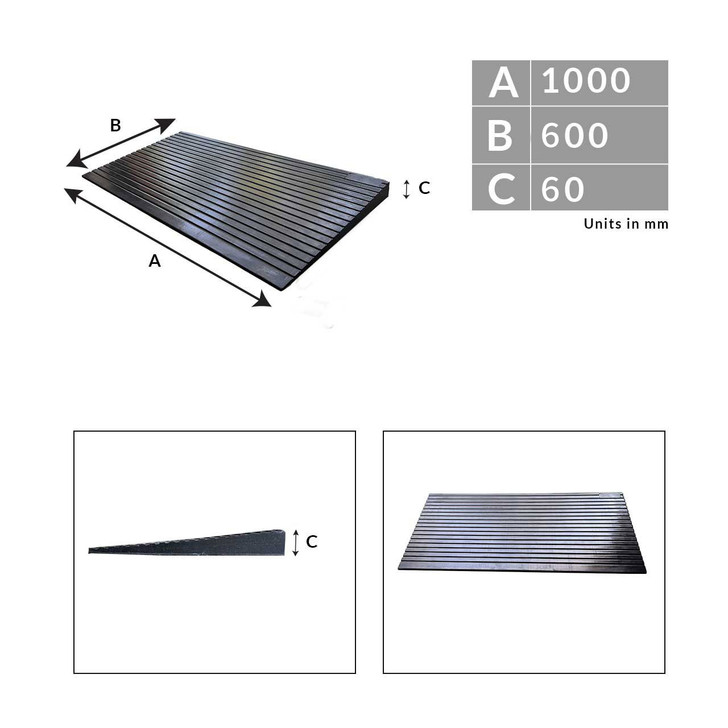 Rubber Surface Access Ramp 1000x600x60mm
