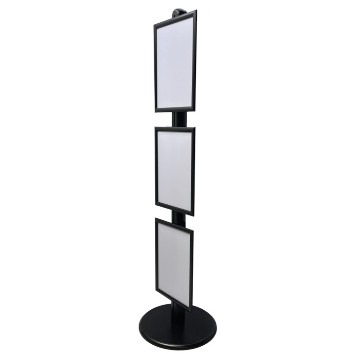 Black A3 Triple Poster Stand with Eco Frame - Single Sided