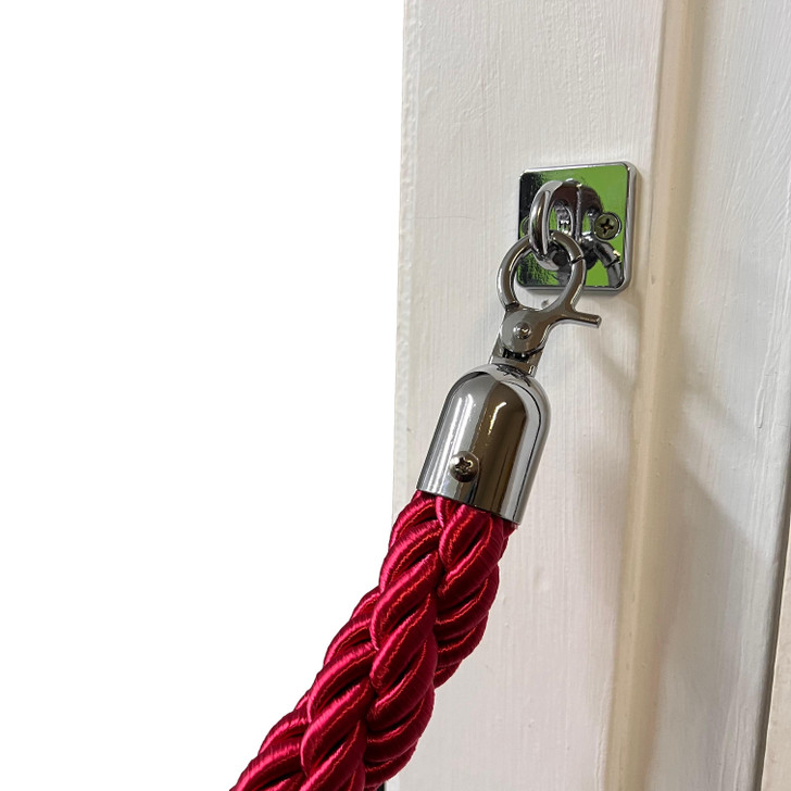 Chrome Wall Hook for Crowd Control Rope Barriers