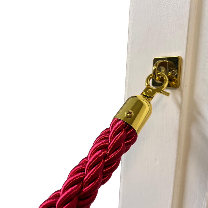 Gold Wall Hook for Crowd Control Rope Barriers