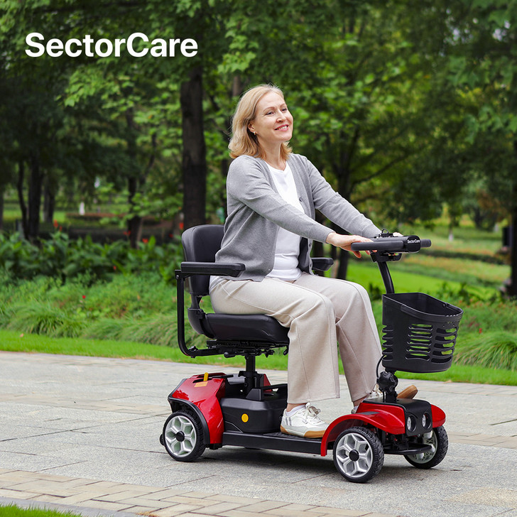 SectorCare Travel Mobility Scooter - Red
