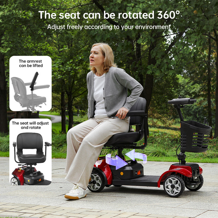 SectorCare Travel Mobility Scooter - Red
