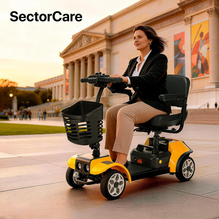 SectorCare Travel Mobility Scooter - Yellow