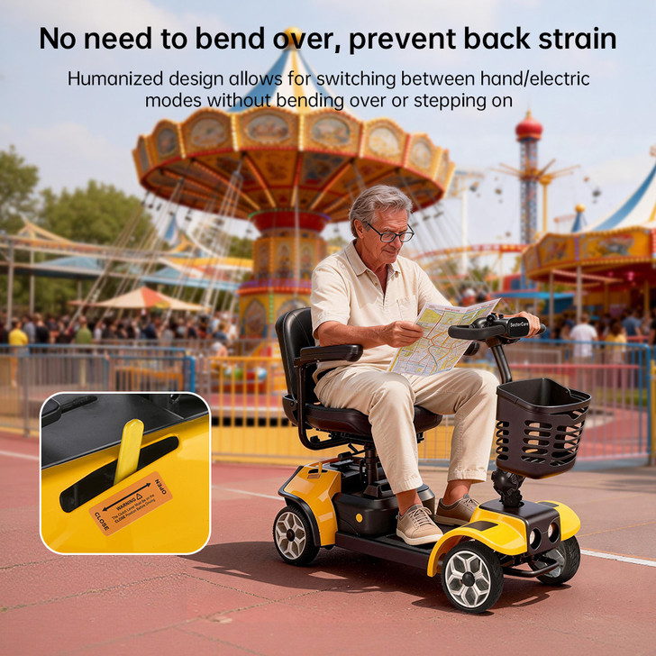 SectorCare Travel Mobility Scooter - Yellow
