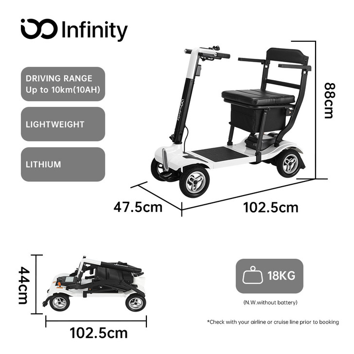 Infinity Ultra Lite Mobility Scooter- White
