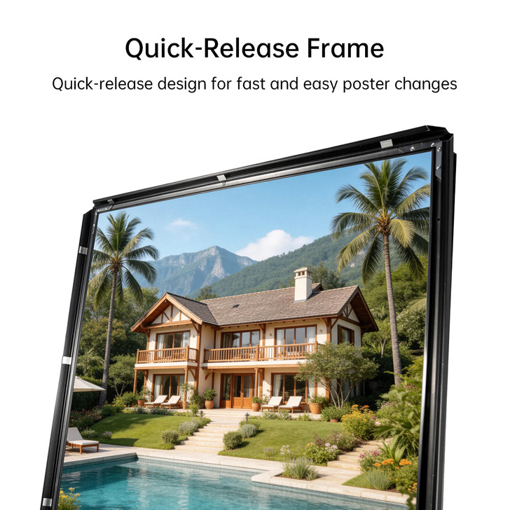 A0 Poster Stand- Double Sided Black With 32mmHeavy Duty Snap Frame