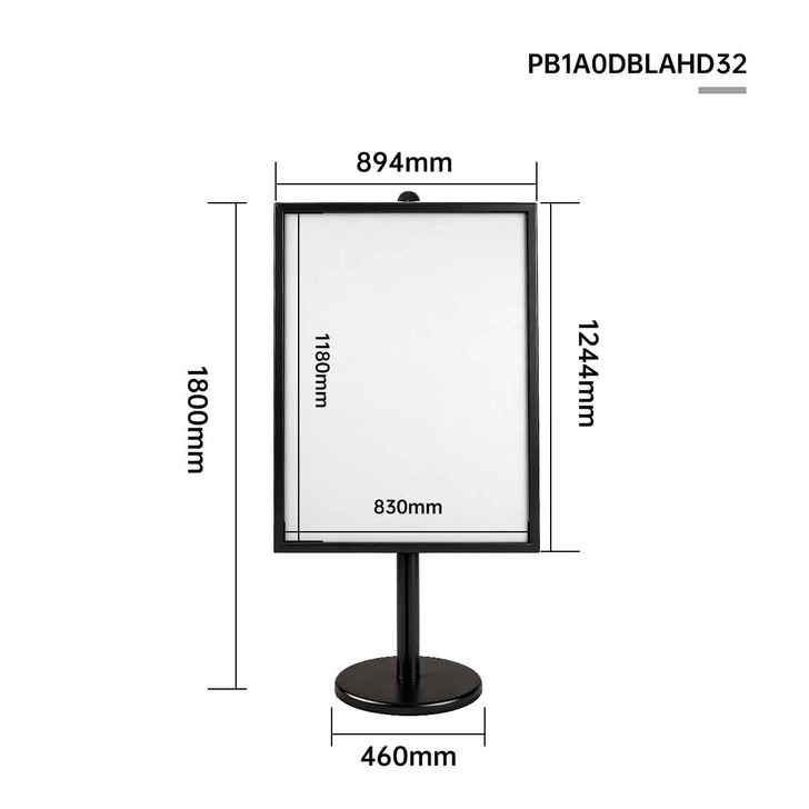 A0 Poster Stand- Double Sided Black With 32mmHeavy Duty Snap Frame