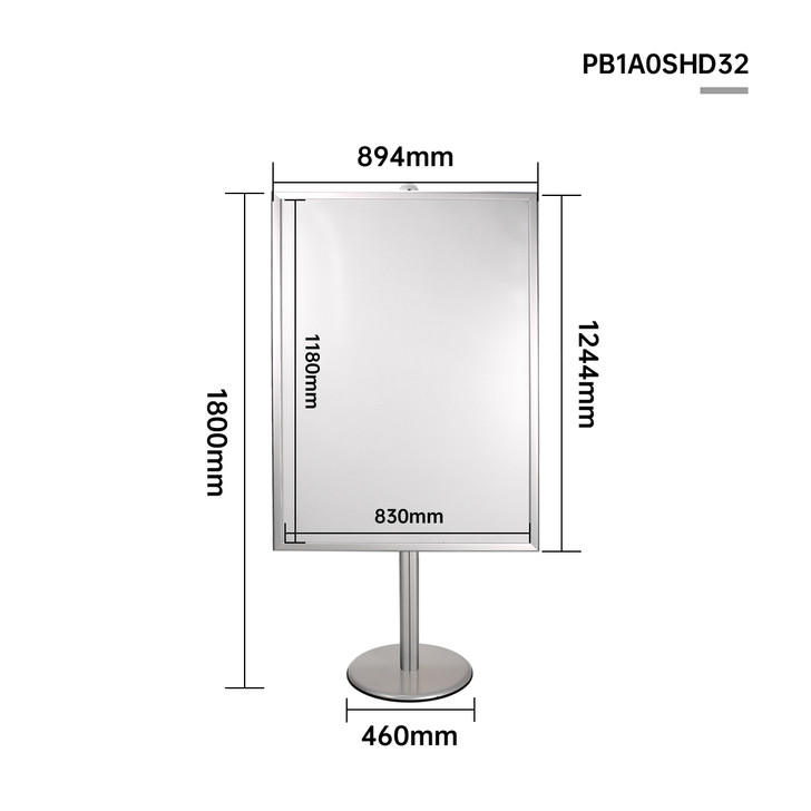 A0 Poster Stand- Single Sided With 32mm Heavy Duty Snap Frame