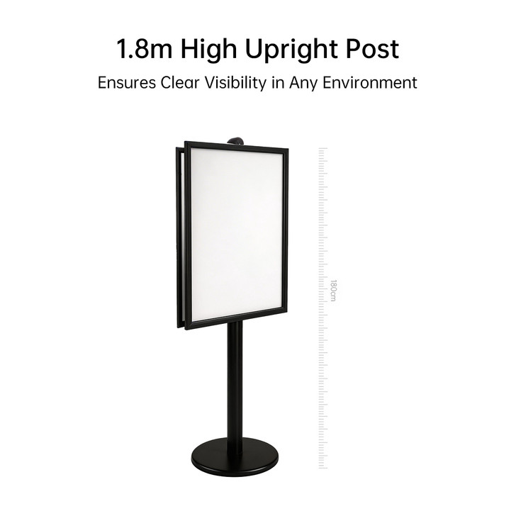 A1 Poster Stand- Double Sided Black With 32mm Heavy Duty Snap Frame