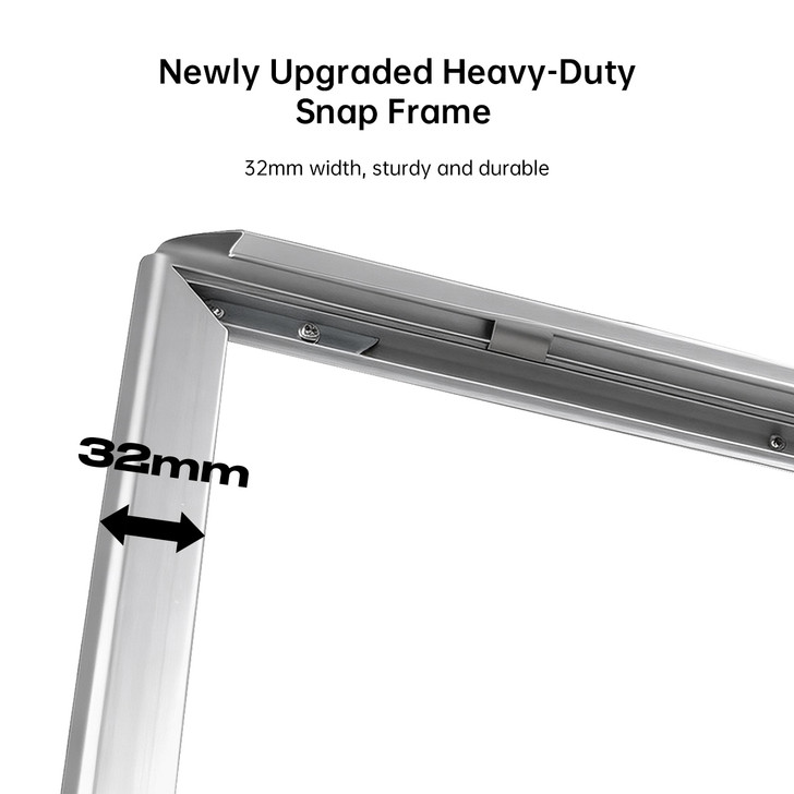 A1 Poster Stand- Double Sided With 32mm Heavy Duty Snap Frame