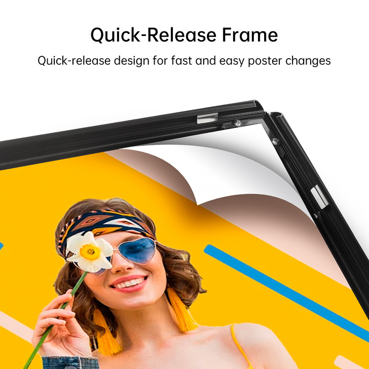 A1 Poster Stand- Single Sided Black With 32mm Heavy Duty Snap Frame