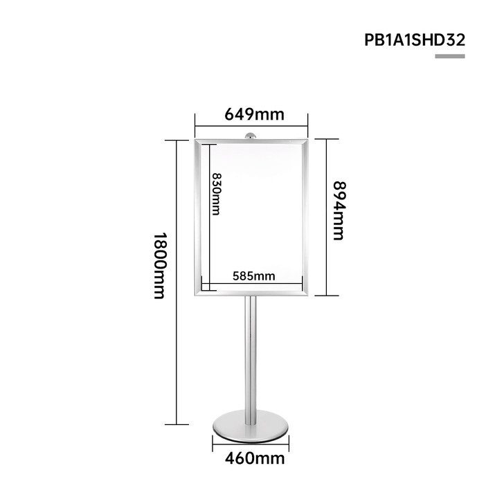 A1 Poster Stand- Single Sided With 32mm Heavy Duty Snap Frame