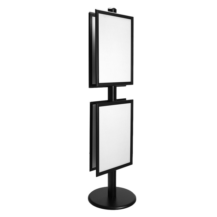 2x A2 Poster Stand - Double Sided Black With 32mm Heavy Duty Snap Frame