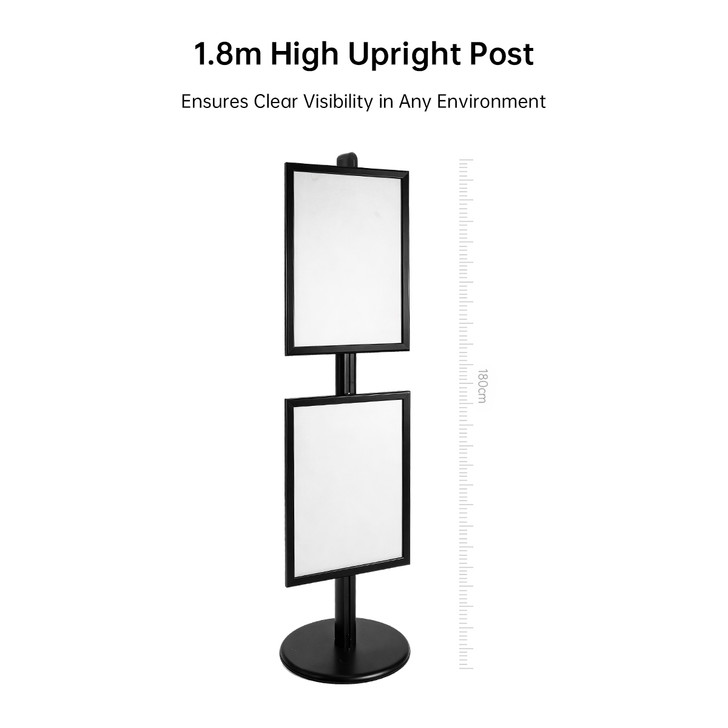 2x A2 Poster Stand- Single Sided Black With 32mm Heavy Duty Snap Frame