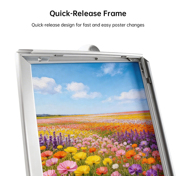2x A2 Poster Stand - Single Sided With 32mm Heavy Duty Snap Frame