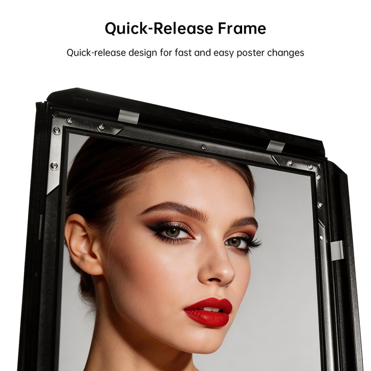 3x A3 Poster Stand - Double Sided Black With 32mm Heavy Duty Snap Frame
