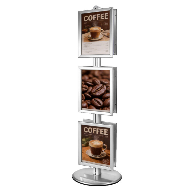 3x A3 Poster Stand - Double Sided With 32mm Heavy Duty Snap Frame