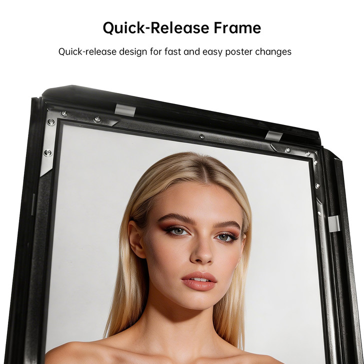 3x A3 Poster Stand- Single Sided Black With 32mm Heavy Duty Snap Frame