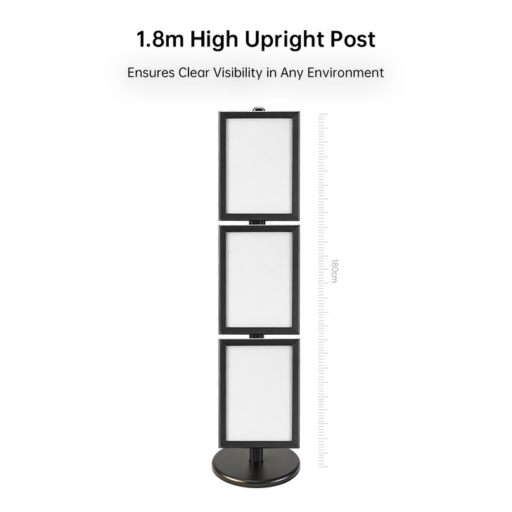 3x A3 Poster Stand- Single Sided Black With 32mm Heavy Duty Snap Frame