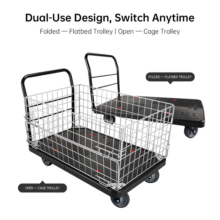 600KG Plastic Platform wire Meshtrolley