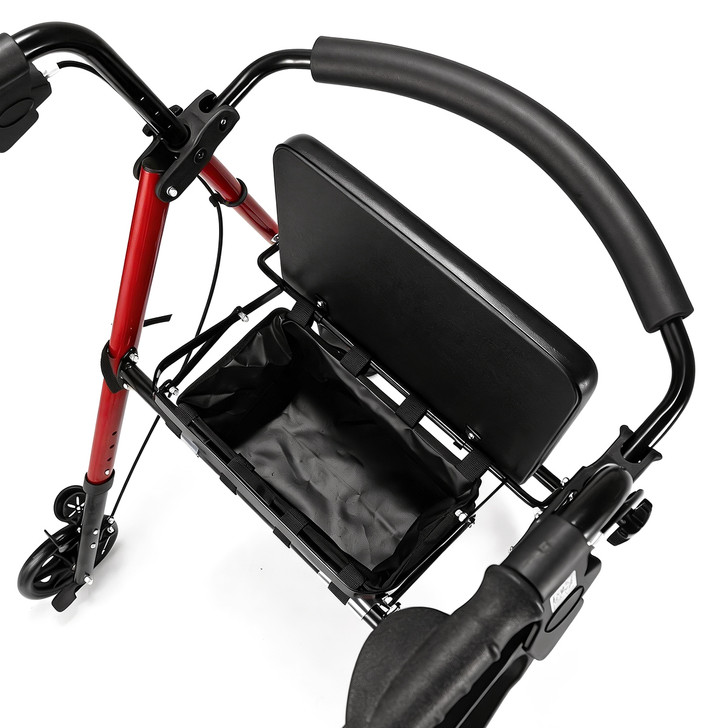 SectorCare LiteRoll Aluminium Rollator Walker - Red