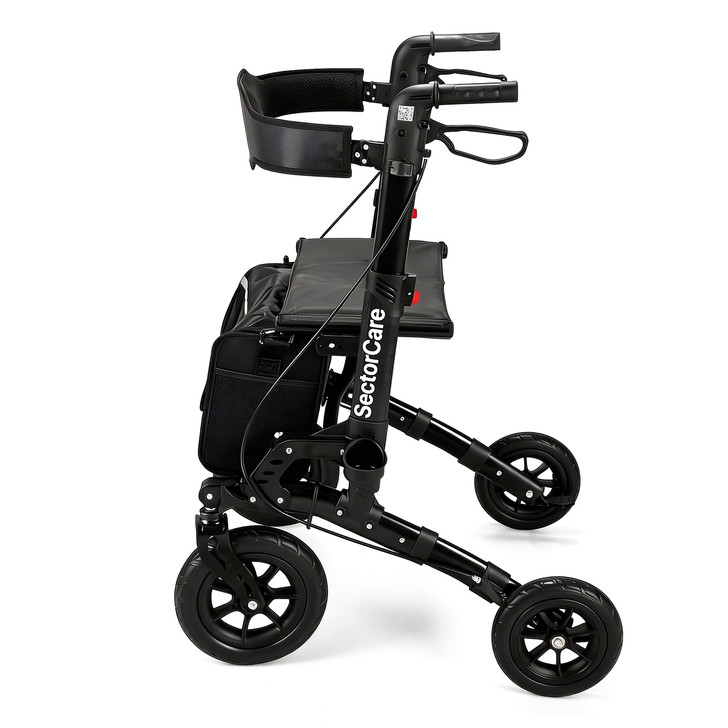 SectorCare TrailGlide Suspension Rollator Walker - Black