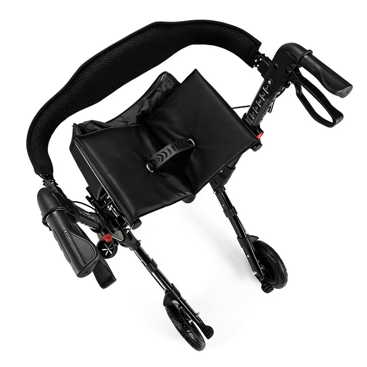 SectorCare TrailGlide Suspension Rollator Walker - Black