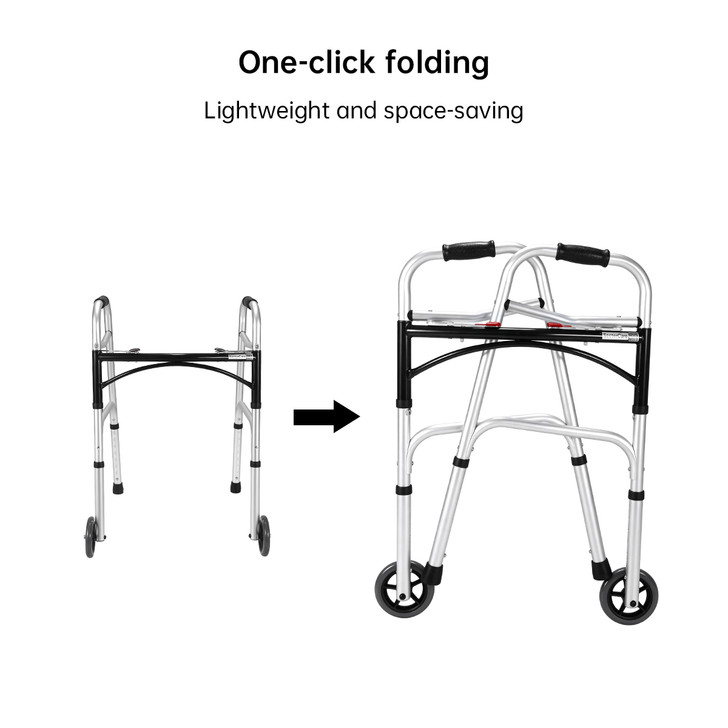 Foldable Aluminium Walker with Wheels