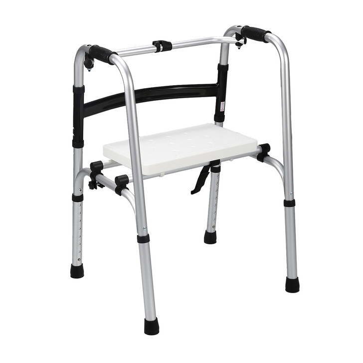 Foldable Aluminium Walker with Detachable Seat