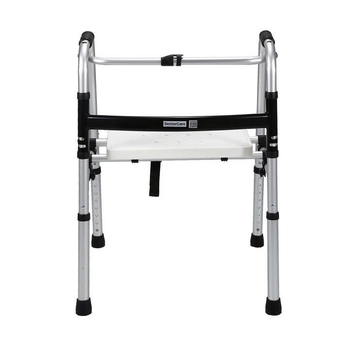 SectorCare Foldable Aluminium Walker with Detachable Seat