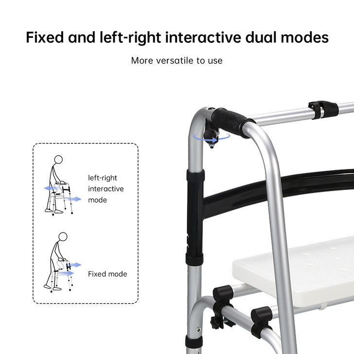 SectorCare Foldable Aluminium Walker with Detachable Seat