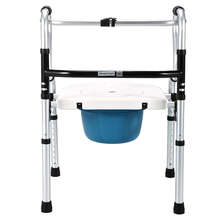SectorCare 3-in-1 Folding Shower Chair, Commode and Walker – White
