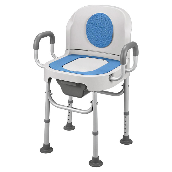 Lightweight Aluminium Commode Chair with Removable Armrests