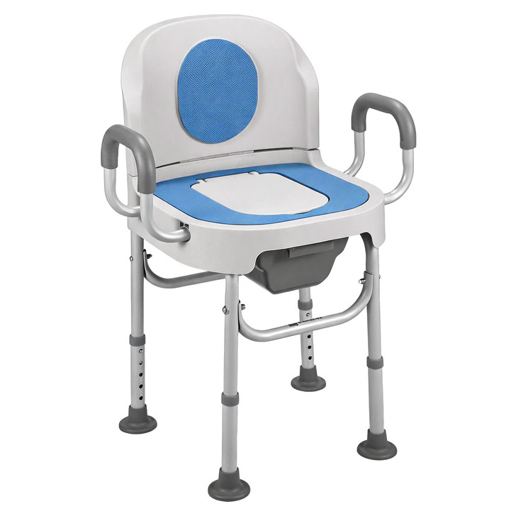 Lightweight Aluminium Commode Chair with Removable Armrests