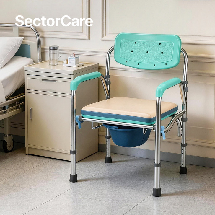 Height Adjustable Commode Chair
