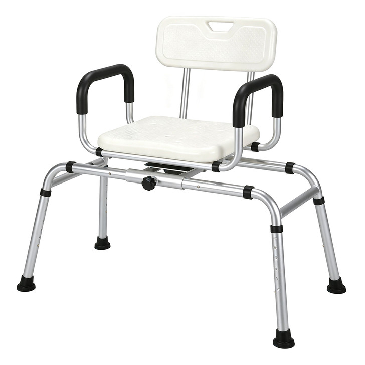 360° Swivel Transfer Shower Chair with Armrests
