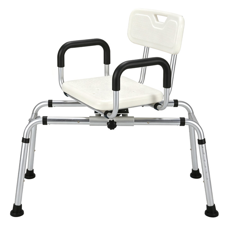 360° Swivel Transfer Shower Chair with Armrests