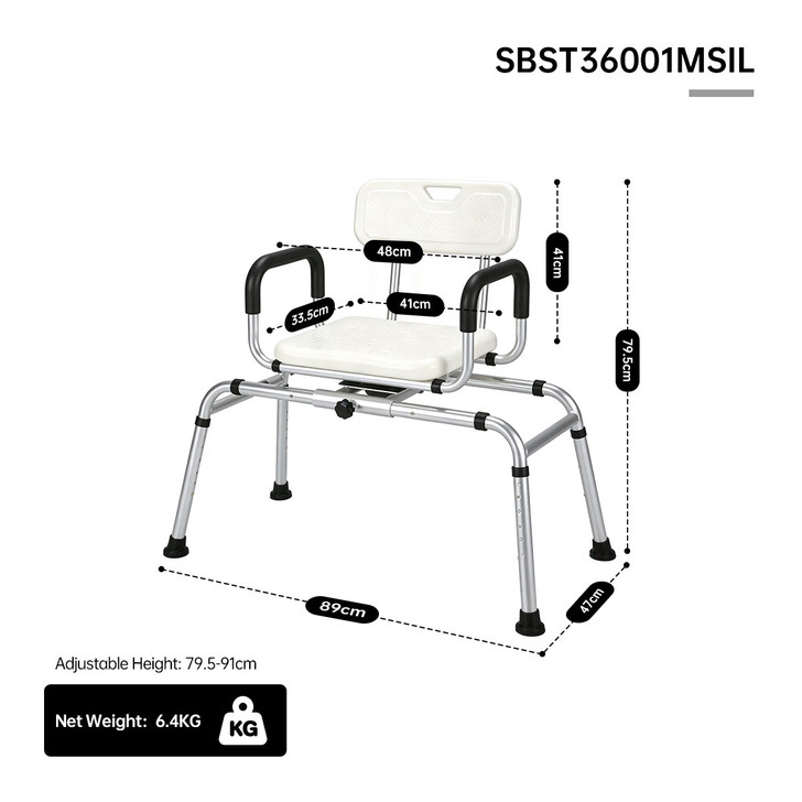 SectorCare 360° Swivel Transfer Shower Chair with Armrests
