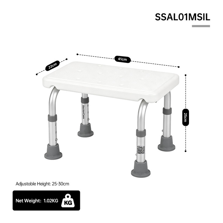 SectorCare Height Adjustable Aluminium Shower Stool