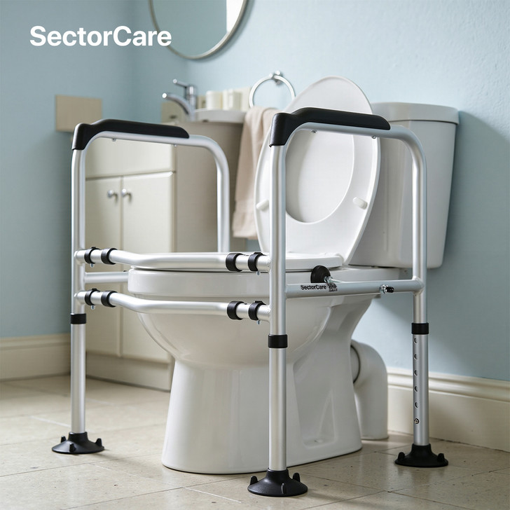 Height Adjustable Toilet Safety Frame with Large Suction Feet