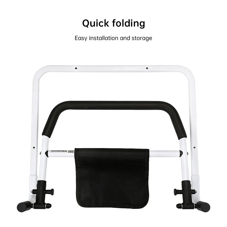 Folding Bed Rail with Safety Handle