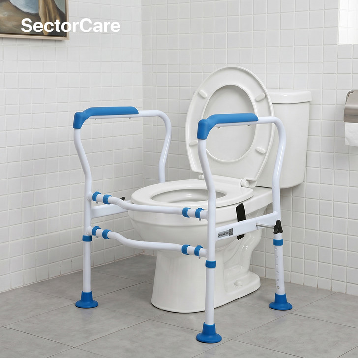 Height Adjustable Toilet Safety Frame with Suction Feet